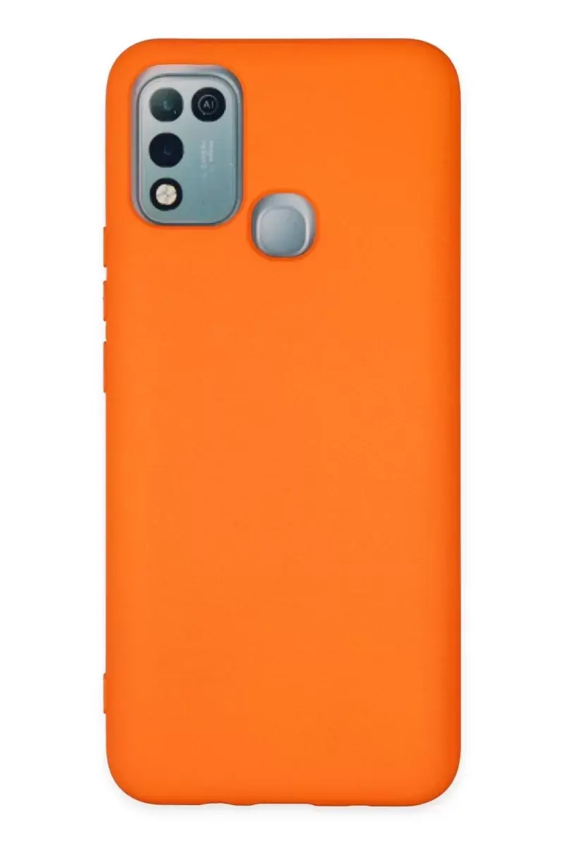 Newface İnfinix Hot 10 Play Kılıf Nano İçi Kadife Silikon - Turuncu