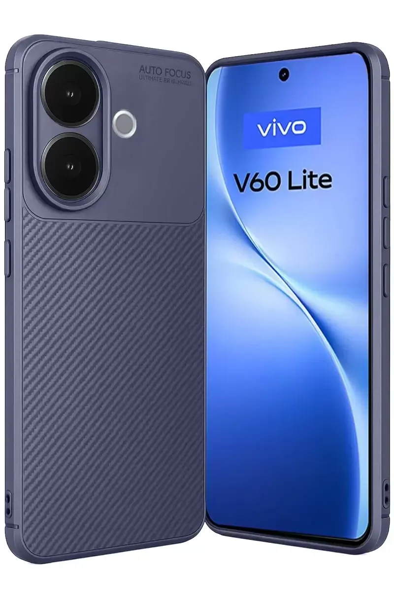 Newface Vivo V60 Lite Auto Focus Karbon Kapak - Lacivert