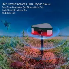 Powermaster Pm-26949 Ultrasonic Sesli Siren Hayvan Kovucu Alarm Cihazı Solar Panelli