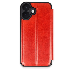 İphone 16 Plus Kılıf Flip Cover - Kırmızı