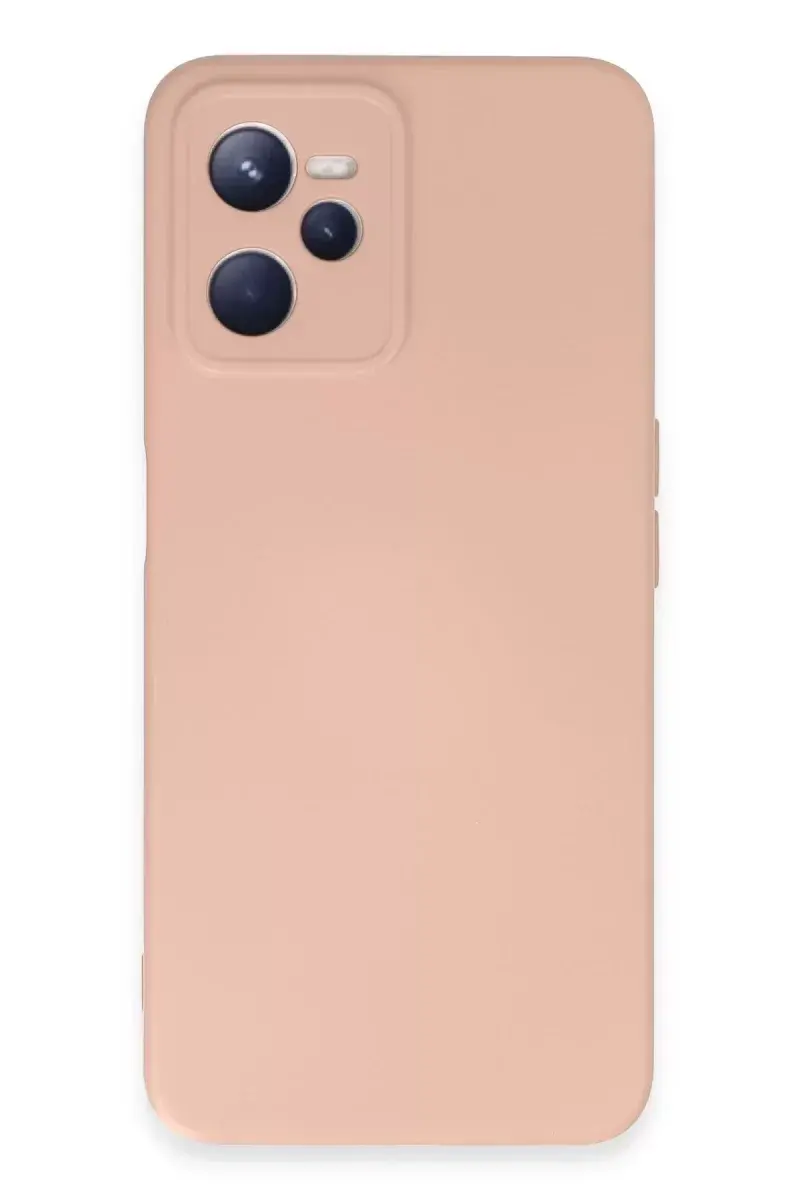 Newface Realme C35 Kılıf Nano İçi Kadife Silikon - Pudra