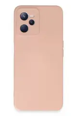 Newface Realme C35 Kılıf Nano İçi Kadife Silikon - Pudra