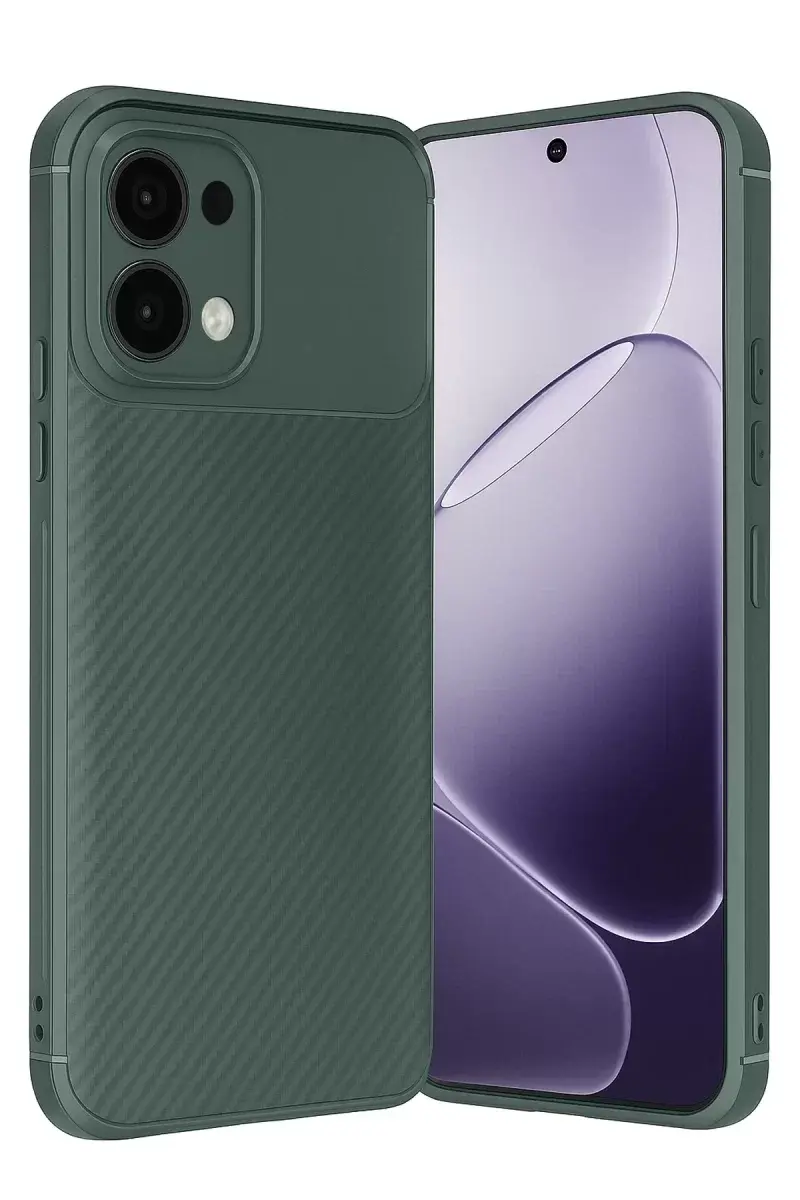 Newface Oppo A6 Pro 4g Auto Focus Karbon Kapak - Koyu Yeşil