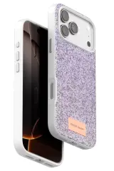 Onegif Apple İphone 17 Pro Bright Simli Kapak - Lila