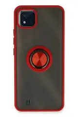 Newface Realme C11 2021 Kılıf Montreal Yüzüklü Silikon Kapak - Kırmızı