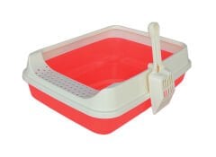 Kedi Tuvalet Kum Kabı + Kürek Hediyeli 13*36*48 cm Turuncu