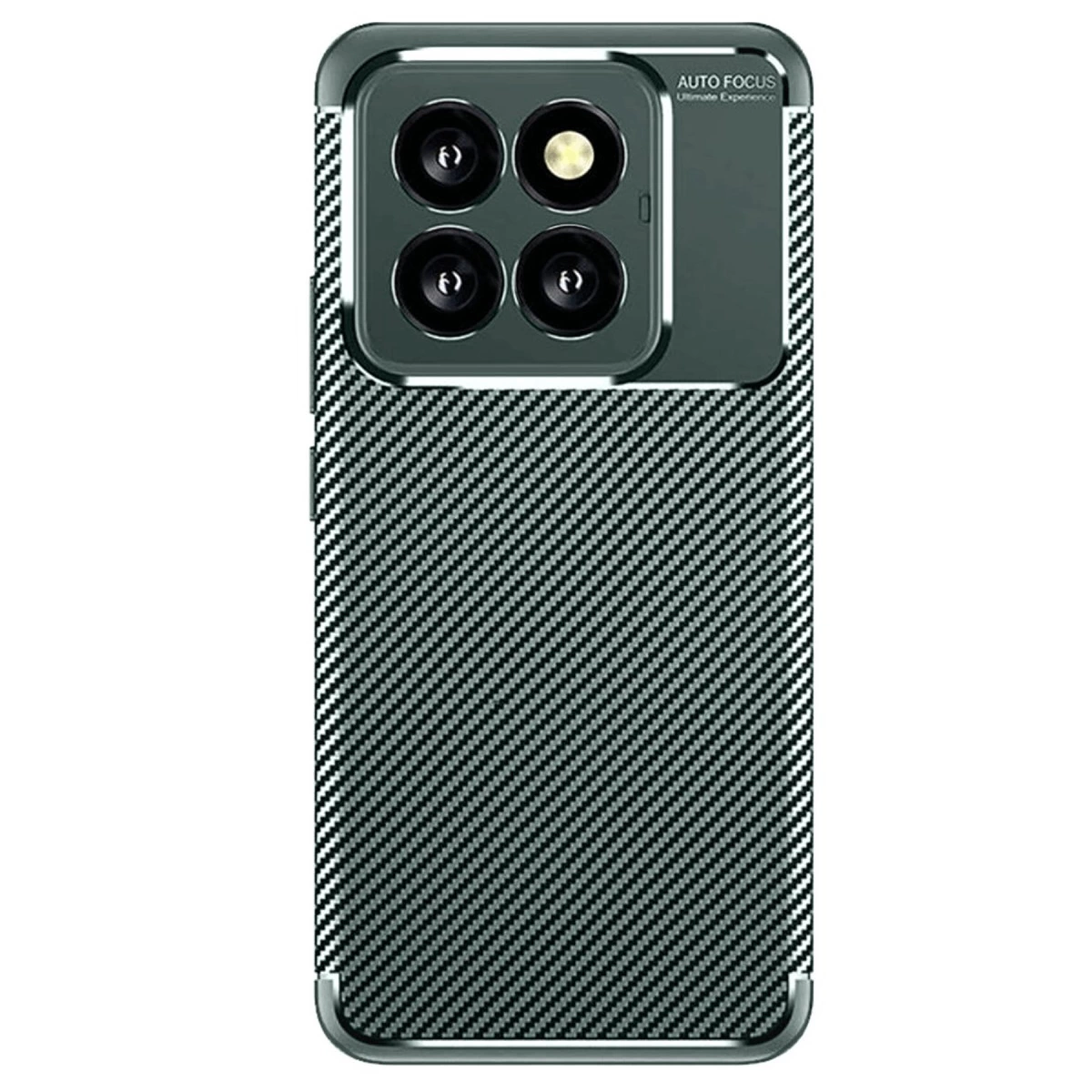 Xiaomi Mi 14t Pro Kılıf Auto Focus Karbon Kapak - Koyu Yeşil