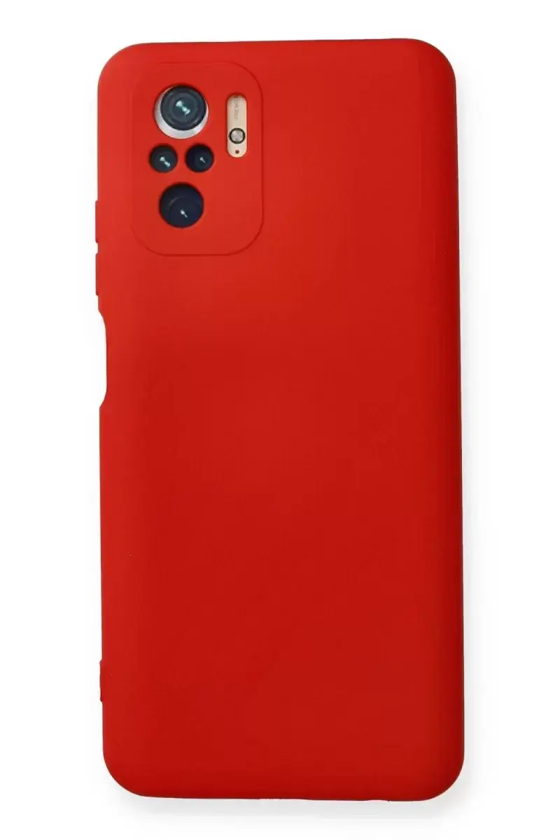 Newface Xiaomi Redmi Note 10 Kılıf Nano İçi Kadife Silikon - Kırmızı