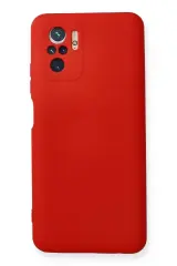 Newface Xiaomi Redmi Note 10 Kılıf Nano İçi Kadife Silikon - Kırmızı