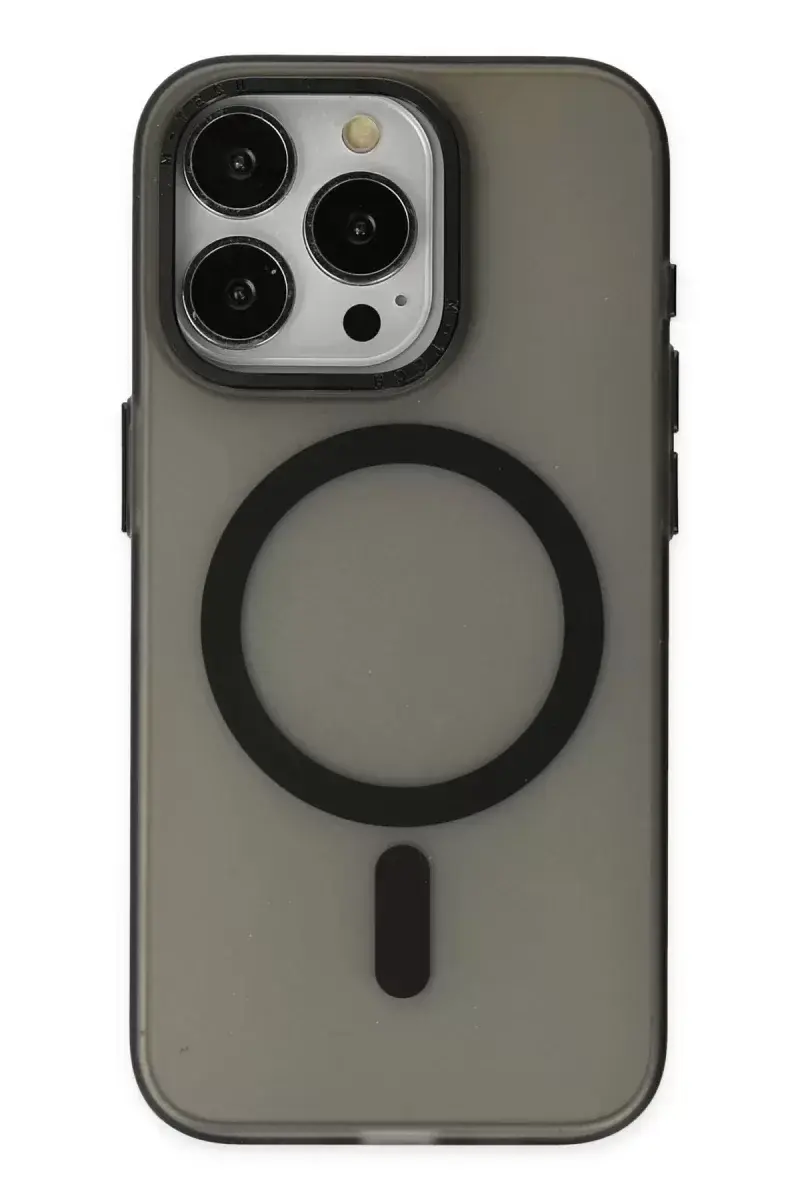 Newface İphone 15 Pro Kılıf Lodos Magneticsafe Mat Kapak - Siyah
