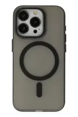 Newface İphone 15 Pro Kılıf Lodos Magneticsafe Mat Kapak - Siyah