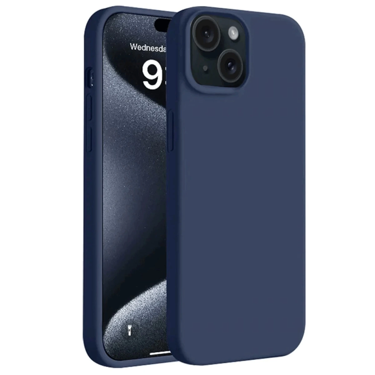 İphone 15 Plus Kılıf First Silikon - Lacivert
