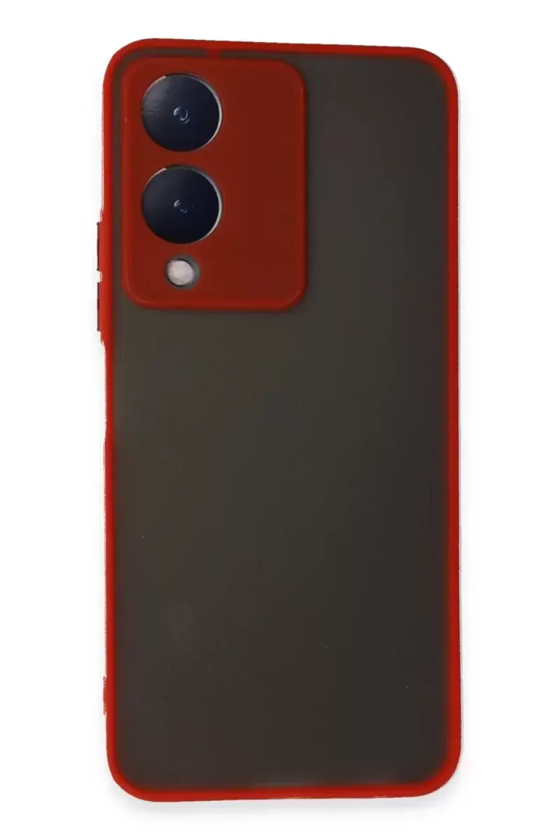 Newface Vivo Y17s Kılıf Montreal Silikon Kapak - Kırmızı