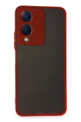 Newface Vivo Y17s Kılıf Montreal Silikon Kapak - Kırmızı