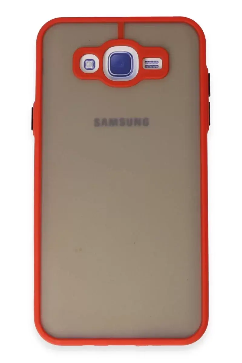 Newface Samsung Galaxy J7 Kılıf Montreal Silikon Kapak - Kırmızı