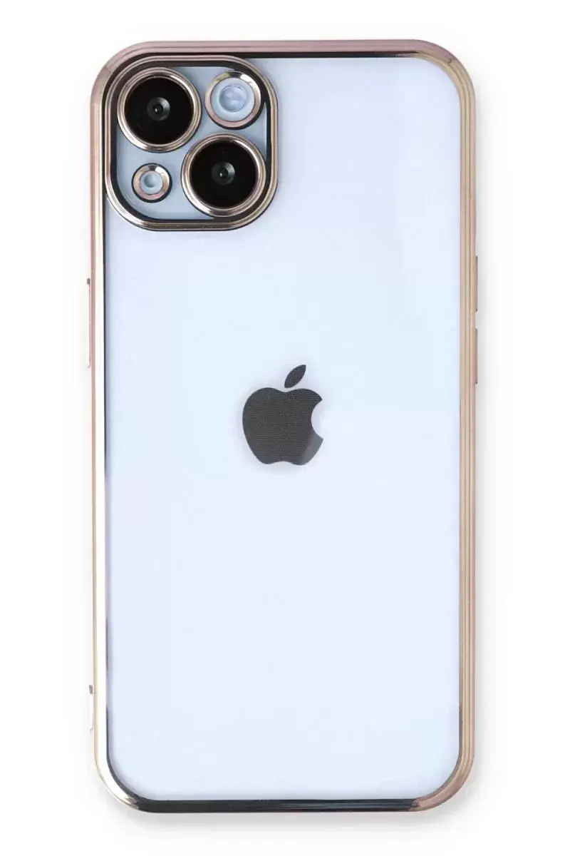 Newface İphone 14 Plus Kılıf Razer Lensli Silikon - Gold