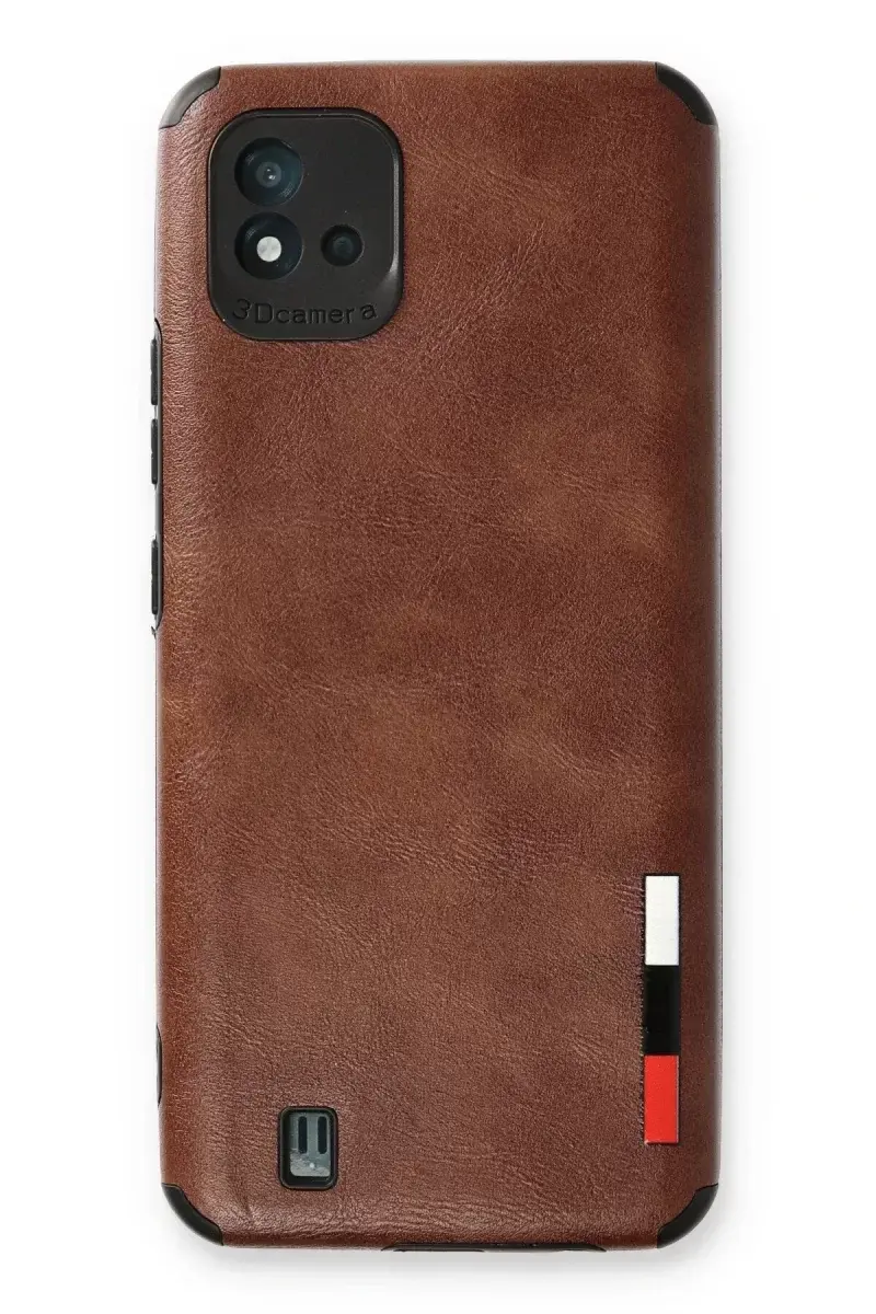 Newface Realme C11 2021 Kılıf Loop Deri Silikon - Kahverengi