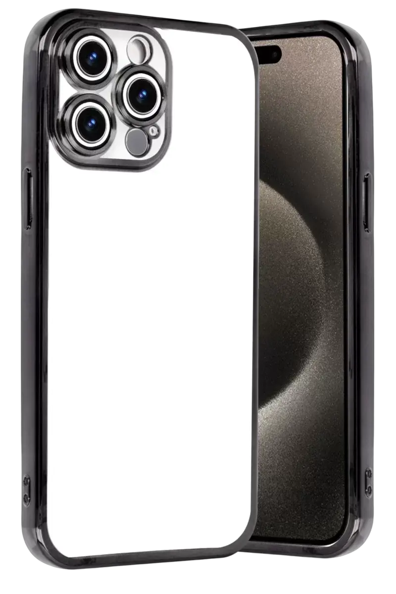 Newface Apple İphone 15 Pro Max Razer Lensli Silikon - Siyah