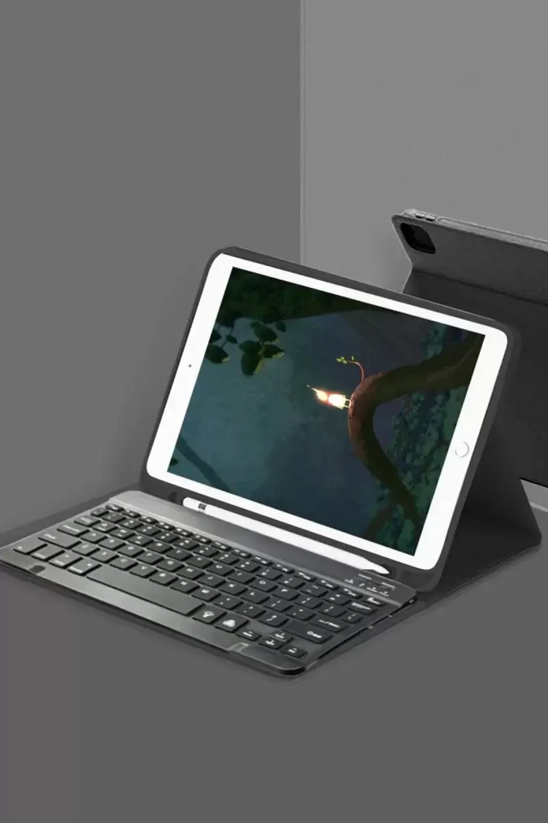 Newface Samsung Galaxy X200 Tab A8 10.5 Kılıf Kc01 Smart Klavyeli Tablet Kılıfı - Siyah