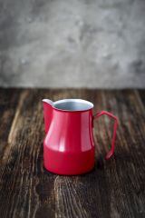 Kırmızı - Barista Profesyonel Süt Potu (Pitcher) 500 ml Paslanmaz (SS 304)