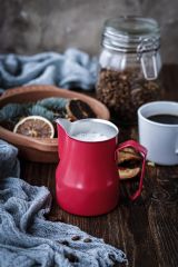 Kırmızı - Barista Profesyonel Süt Potu (Pitcher) 500 ml Paslanmaz (SS 304)