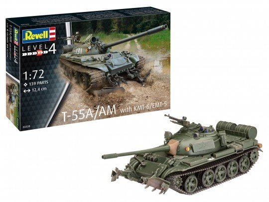 Askeri Tank N:03328 1/72 T-55A/AM WITH KMT-6/EMT-5