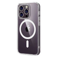 İphone 14 Pro Max Combo Sert Şeffaf Magsafe Kapak - Şeffaf