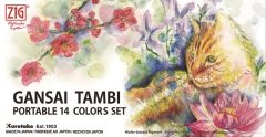 Gansai Tambi 14 Renk Suluboya Seti (Su Hazneli Fırça + Mangaka Kalem Hediyeli)