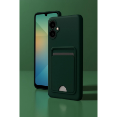 Samsung Galaxy A06 Kılıf Kelvin Kartvizitli Silikon - Koyu Yeşil