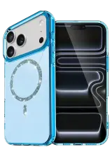 Newface Apple İphone 17 Pro Max Live Diamond Magsafe Kapak - Mavi