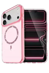 Newface Apple İphone 17 Pro Max Live Diamond Magsafe Kapak - Pembe