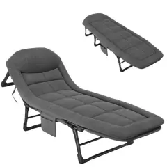 Sunup Sn-24922 Taşınabilir Ayarlanabilir 5 Kademe Sünger Kamp Yatak Şezlong (koyu Gri)