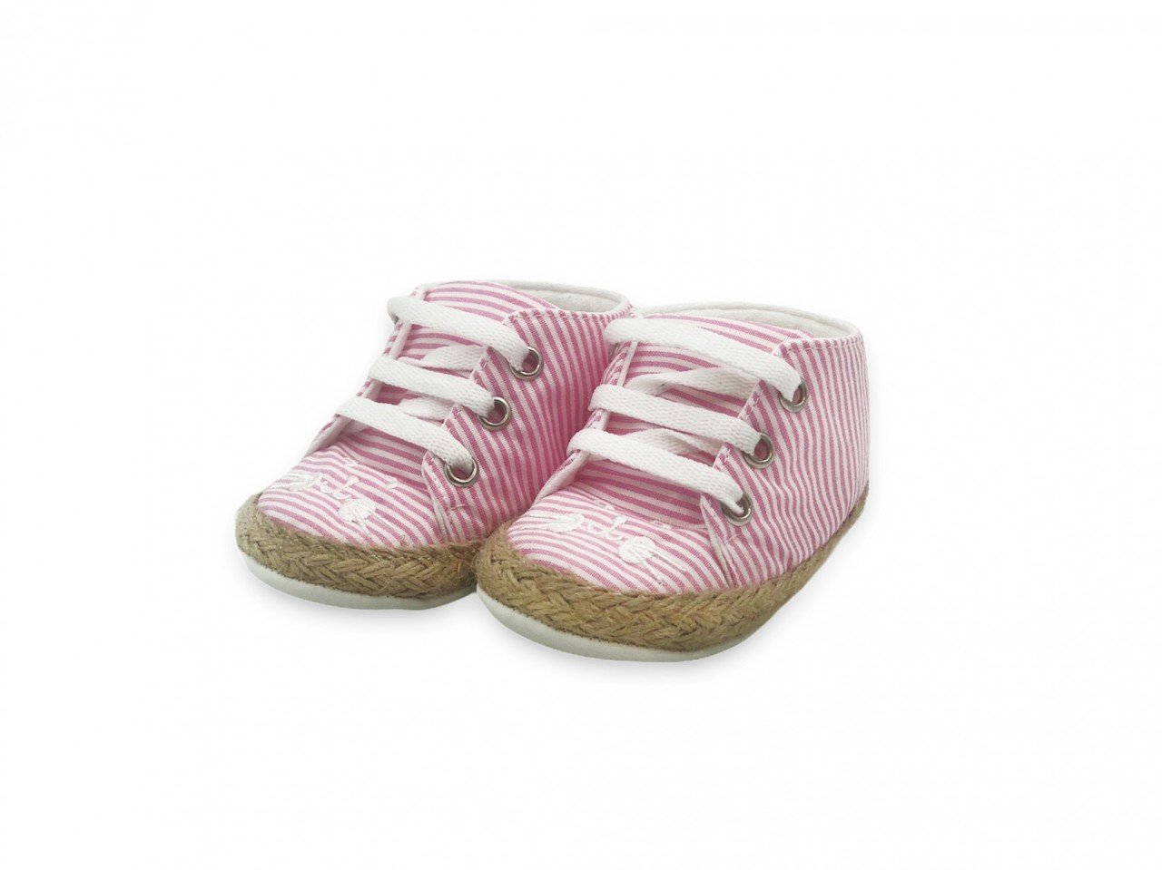 First Step Çizgili Kız Patik - Pembe