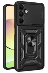 Newface Samsung Galaxy A56 Kılıf Pars Lens Yüzüklü Silikon - Siyah