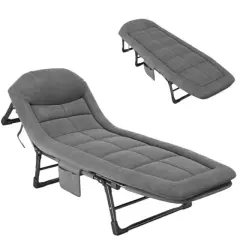 Sunup Sn-26974 Taşınabilir Ayarlanabilir 5 Kademe Sünger Kamp Yatak Şezlong (açık gri)