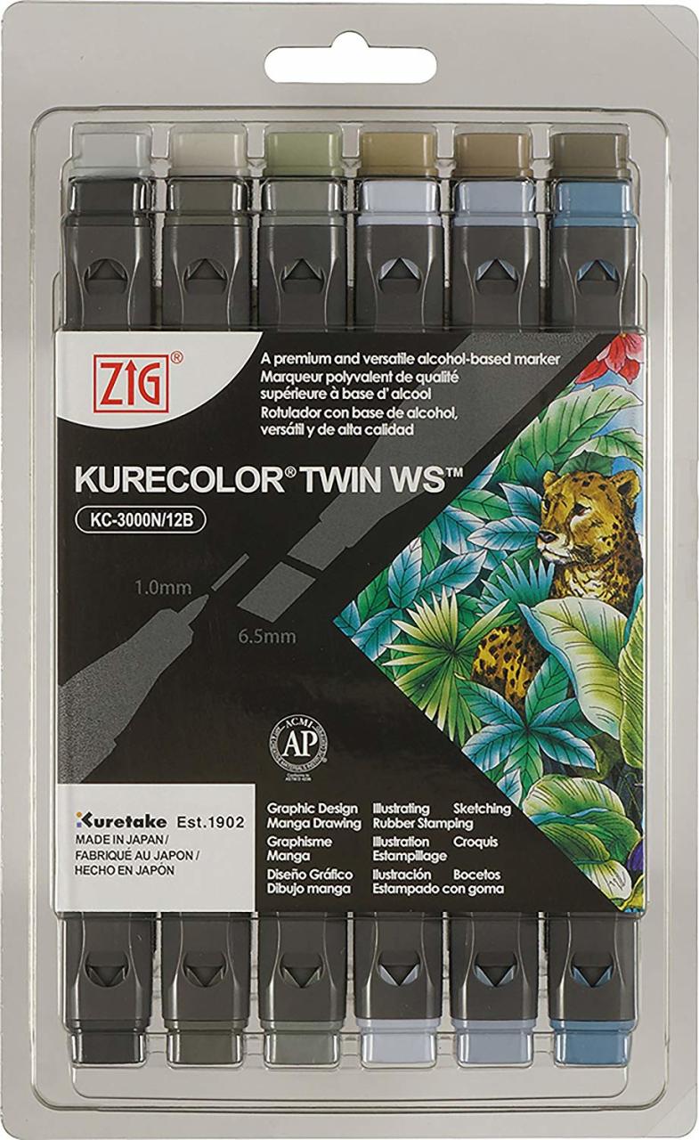 Kurecolor Twin WS Marker Gray Color 12li Set 12B7
