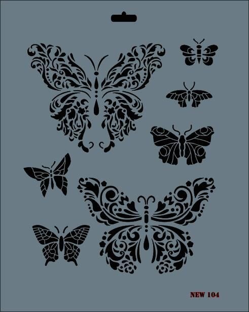 Rich New Seri N-104 Stencil 35x25 cm