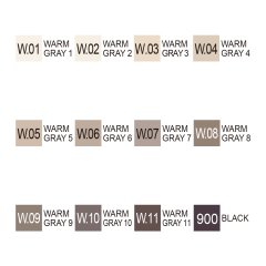 Kurecolor Twin WS Marker Warm Gray Color 12li Set 12B9