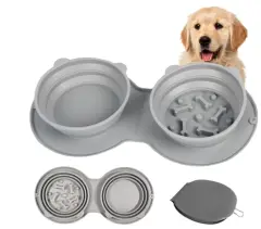 Mikopet Katlanabilir İkili Mama Ve Su Kabı