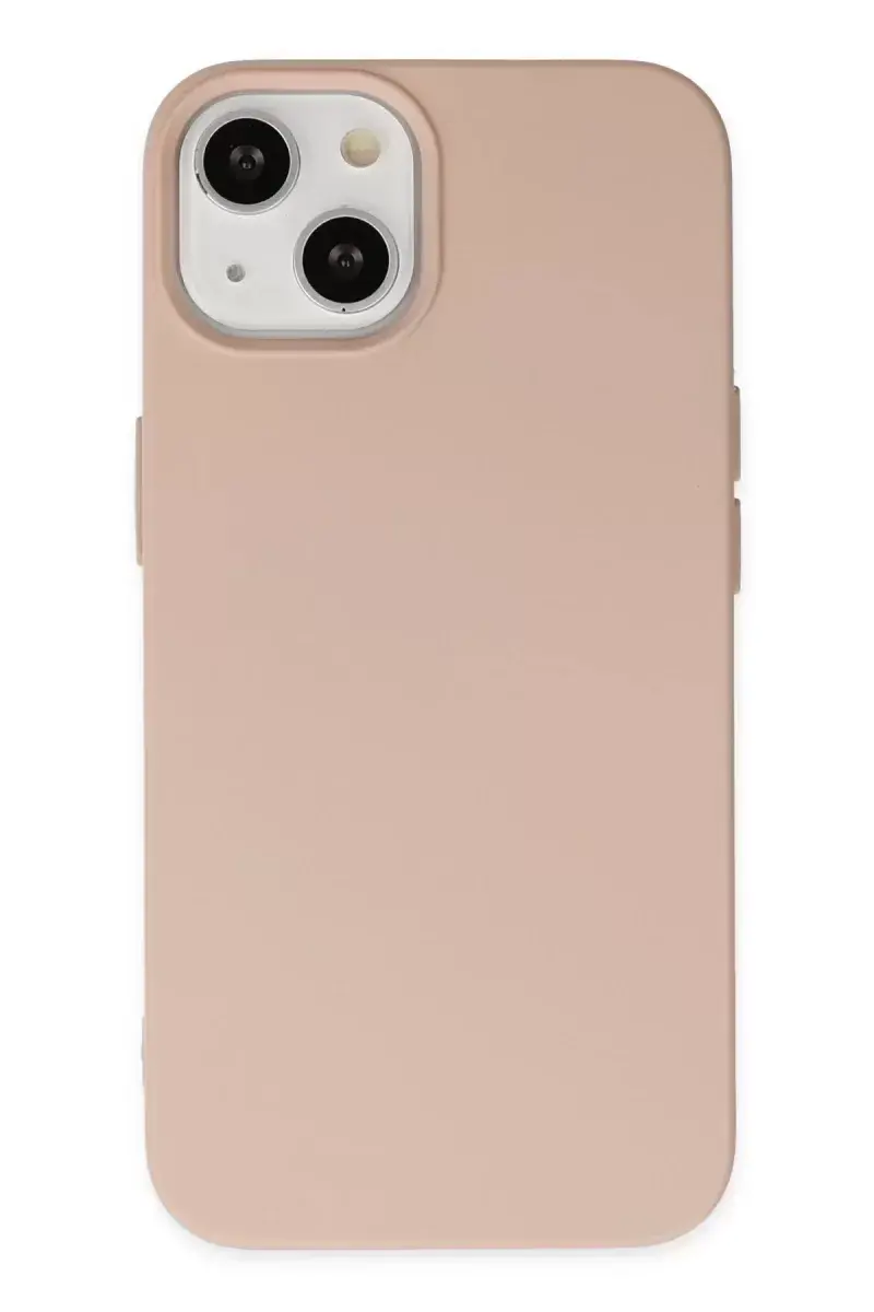Newface İphone 14 Plus Kılıf Nano İçi Kadife Silikon - Pudra