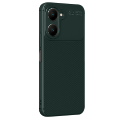 Vivo Y18 Kılıf Auto Focus Karbon Kapak - Koyu Yeşil
