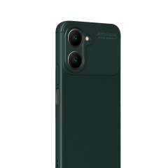 Vivo Y18 Kılıf Auto Focus Karbon Kapak - Koyu Yeşil