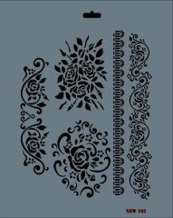 Rich New Seri N-102 Stencil 35x25 cm