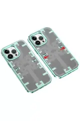 Newface Apple İphone 14 Pro Kılıf Mekanik Bumper Kapak - Yeşil