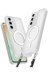 Newface Samsung Galaxy S25 Plus Kılıf Enka Magsafe Silikon Kılıf - Şeffaf
