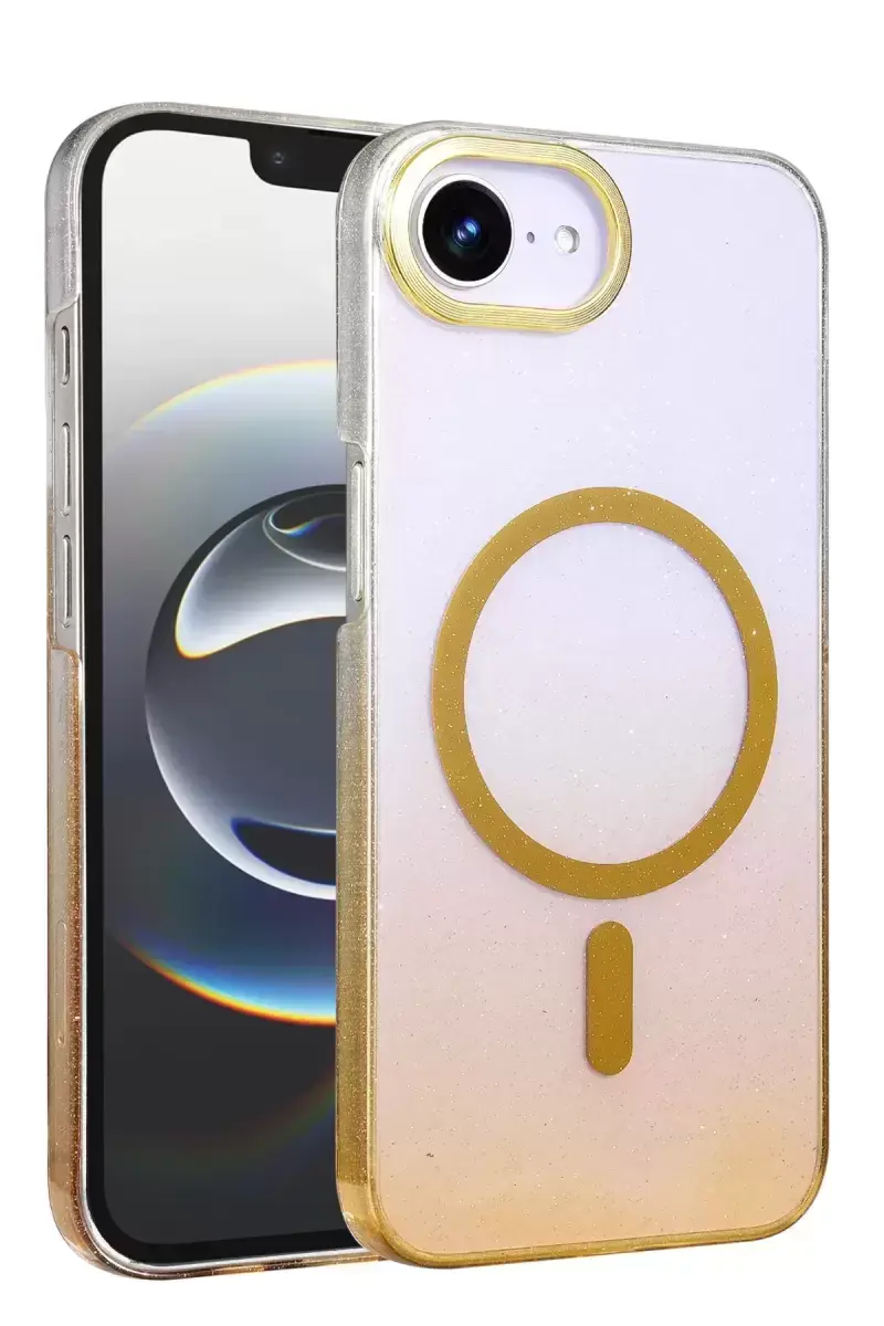 Newface Apple İphone 16e Glossy Magsafe Kapak - Çöl Titanyum