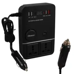 Olesson 1661 Dc 12-24v 200w Oto Araç Power İnverter 2x Çakmak Girişi - 2x Type-c - 4x Usb - 2x 220v Üniversal Priz