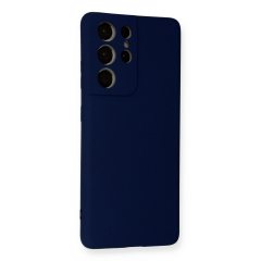 Samsung Galaxy S21 Ultra Kılıf Nano İçi Kadife Silikon - Lacivert