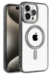 Newface İphone 15 Pro Max Kılıf Kronos Magsafe Kapak - Siyah