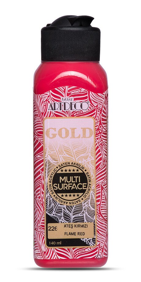 Gold Multi Surface Saten Akrilik Boya - 140ml - 226 Ateş Kırmızısı